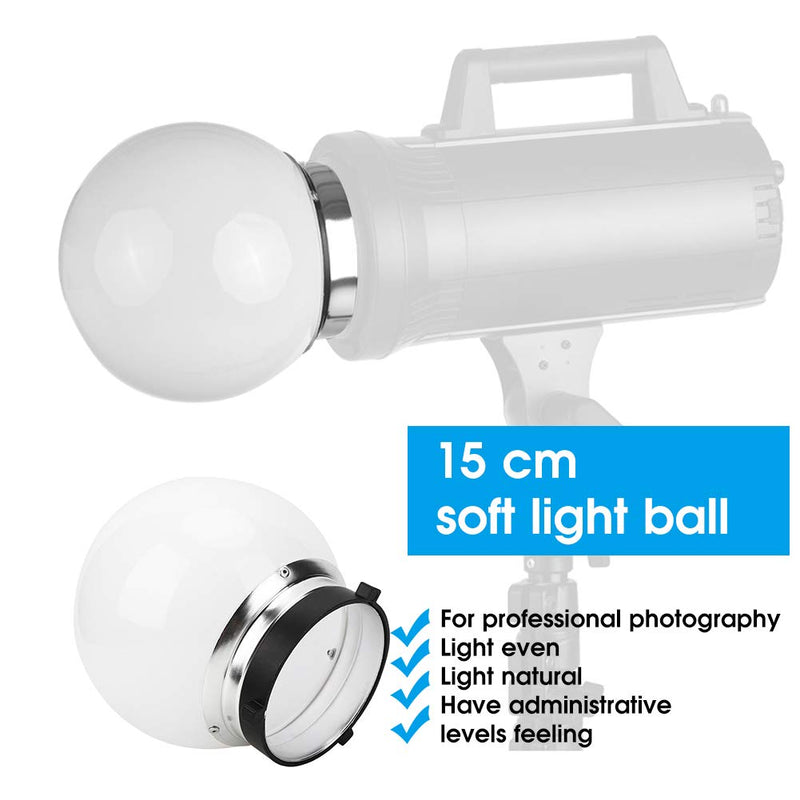 Acouto 15cm Soft Light Ball for Bowens Mount General Flash Lampshade Diffuser Photography Accessory White Translucent