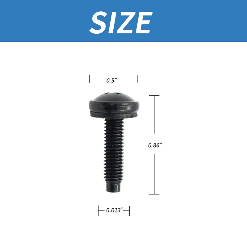 Rack Screws 10/32 Steel Standard Size 25 Pack with Nylon Washers Pilot Point Heads Use for Server Network Racks Mount Enclosures Rackworks Cabinets Audio and Rackmount (Classic Black)