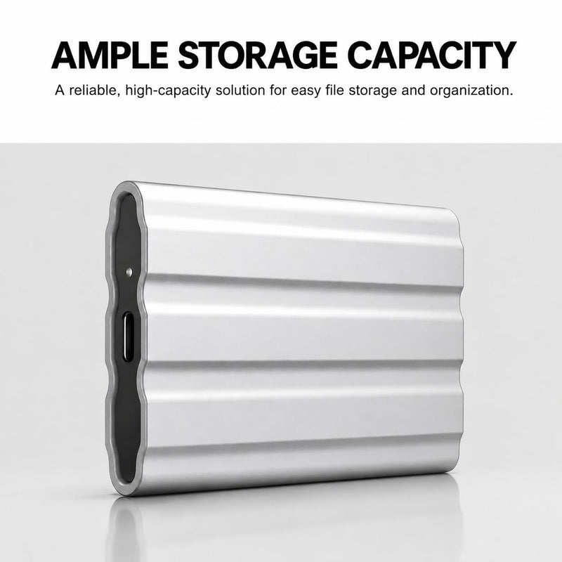 1TB Portable External Hard Drive,Slim Portable HDD Type-C,External Hard Drive Disk Compatible with PC, Mac, Laptop -Silvery
