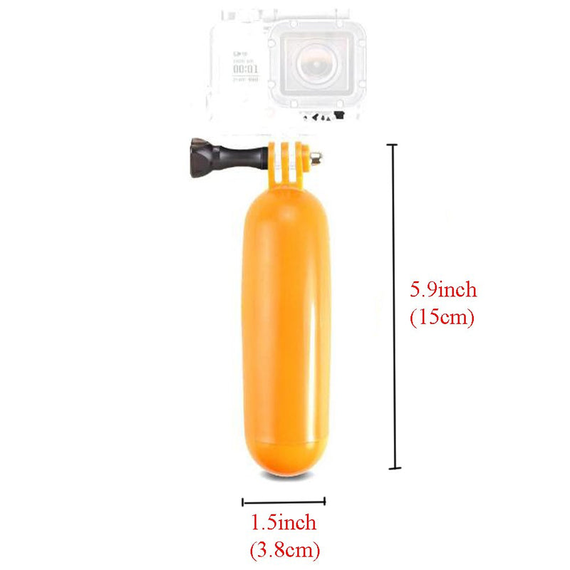 Floating Hand Grip Floaty Handheld Monopod for GoPro Hero 6/5/ 5 Session/ 4 Session/ 4/3+/ 3/2/1, SJ4000/SJ5000, with Long Handle Screw and Wrist Strap