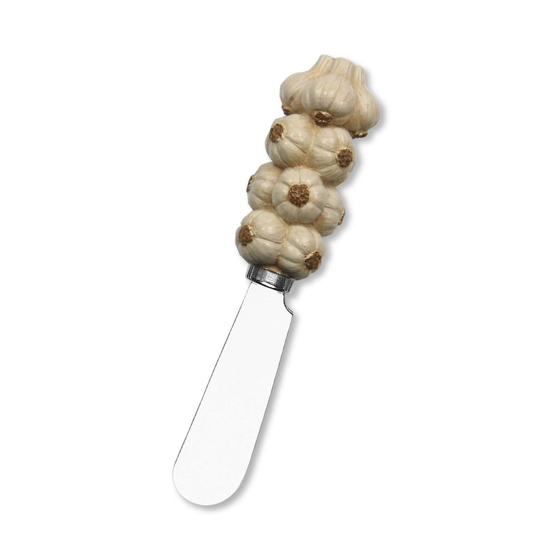 UPware Garlic Cheese Spreaders, Hand-Painted Resin Handles with Stainless Steel Blades for Spreading Cream Cheese, Butter, Jam, or Sandwich, Set of 4
