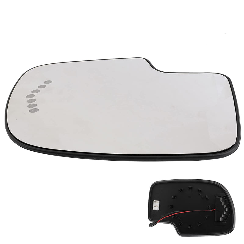 Driver Side Heated Mirror Glass Replacement for 2003-2007 Cadillac Escalade, Chevrolet Avalanche, Silverado, Suburban, Tahoe, GMC Sierra, Yukon - Exterior Side View Convex Mirror with Turn Signal Driver Side (Left)