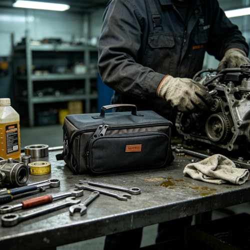 Small Tool Bags/Pouches for Men, 13-Inch.Electrician/HVAC Tool Pouches Bag with Compartments.