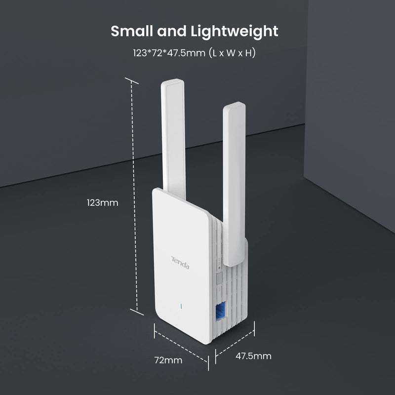 Tenda WiFi 6 Extender, AX3000 Dual Band WiFi Extender Signal Booster with Gigabit Ethernet Port, Home Internet Extender WiFi Booster, AP Mode, WPS Easy Setup(A33) Tenda A33
