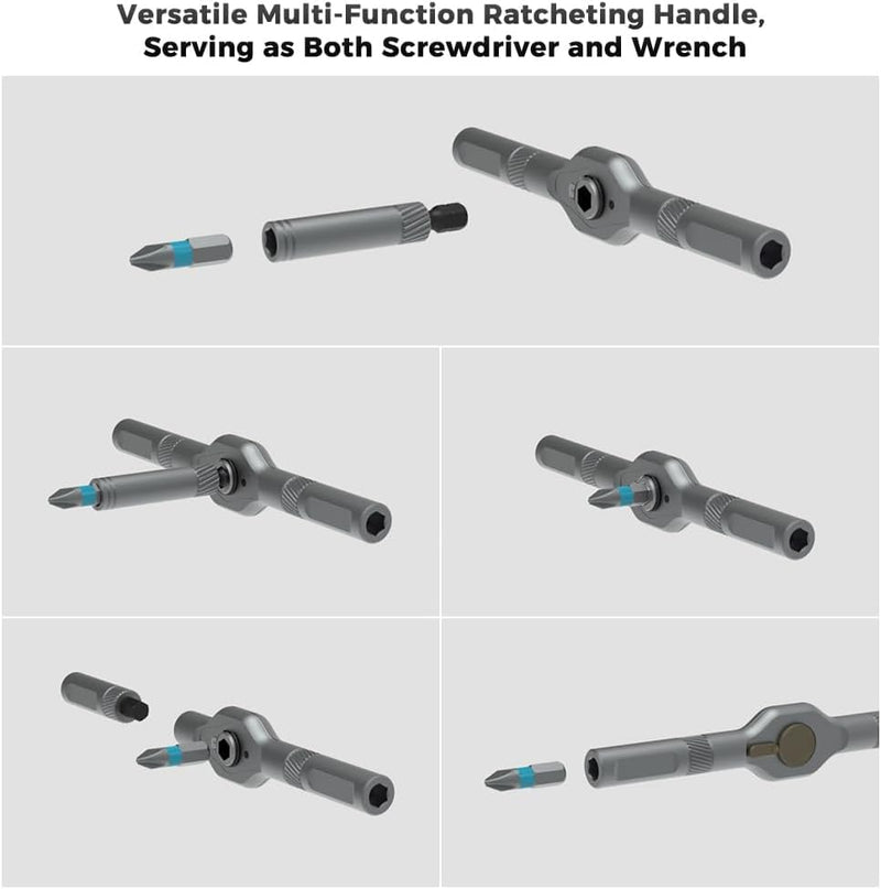 42 in 1 Magnetic Screwdriver Set, DIY Ratchet Screwdriver Set, Removable Self-assembly Precision Screwdriver Kit, Magnetic DIY Precision Tool Kit for PC Laptop Mobile Cell Phone Digital Watch 42 In 1 Black Gray