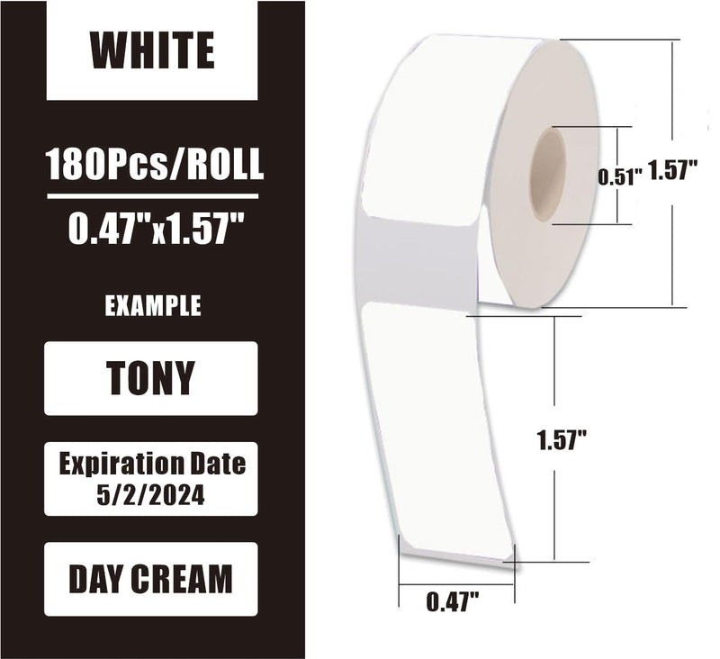 D30 Label Tape, 540 Labels 12x40mm White Thermal Label Paper for Phomemo D30 Labels Tape Printer Maker Tape Refill Replacement for Print Master D30 Labels Refill 12mm x 40mm (0.47 x 1.57 Inch) White 12 X 40 Mm White 3 Rolls