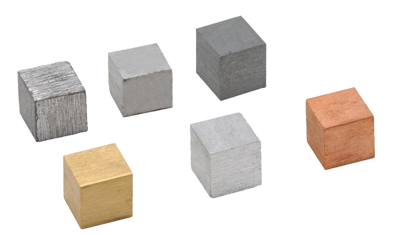EISCO Density Cubes Set - Includes 6 Metals - Brass, Lead, Iron, Copper, Aluminum, Zinc - 0.8" (20mm) Sides - for use with Density, Specific Gravity Activities 20mm (0.8 inches)
