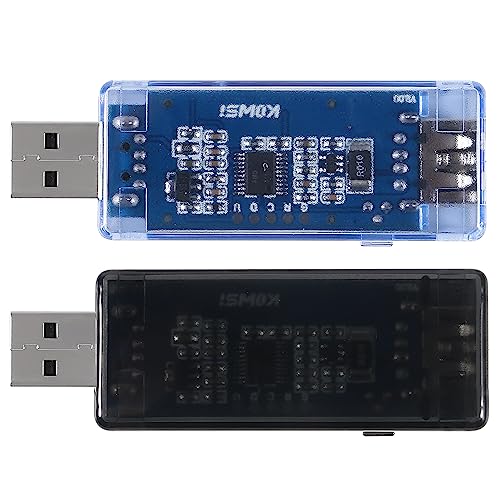 2pcs 8 in 1 USB Tester 10V 3A Voltage Current Tester Voltmeter Capacity Current Meter Digital Multimeter Current Tester Voltage Detector(Black+Blue) Black+Blue