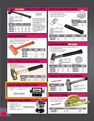 HHIP 3900-0203 5-Digit Ratchet Counter with Reset Knob
