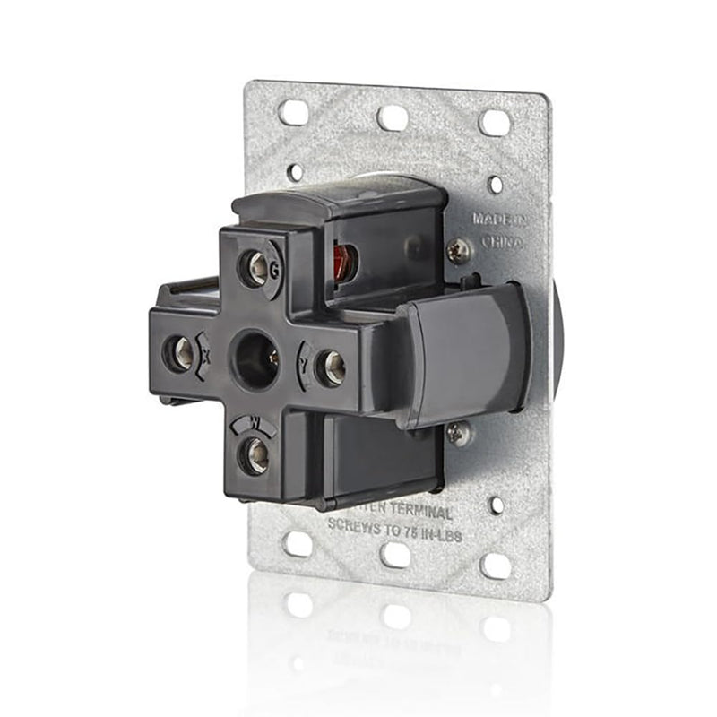 Leviton 50 Amp EV Charging Receptacle/Outlet, Heavy Duty, 1450R, Black