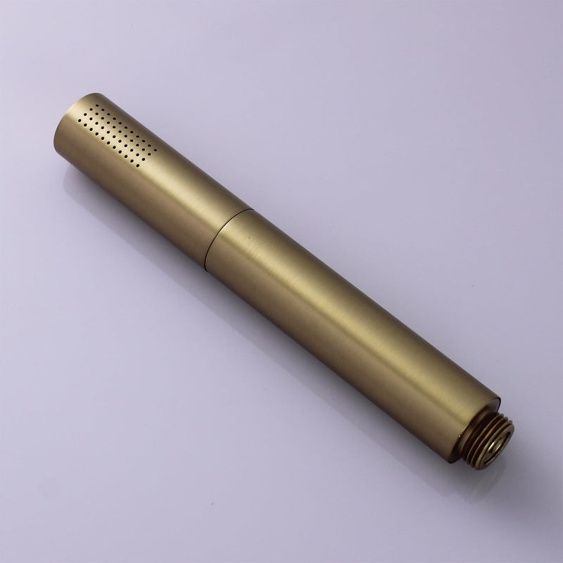 AYIVG Brushed Gold Finish Round Brass 2 In 1 Function High Pressure Handheld Shower Head Sprayer Hand Shower Wand with 59 Inch Hose For Bathroom Shower System
