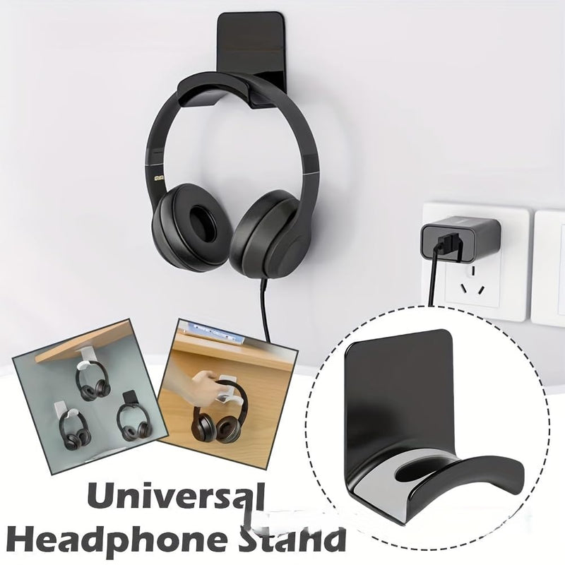 Adjustable & Rotating Gaming Headphone Stand Compatible for Headphones - Under-Desk Headphone Holder with Arm Clamp, Space-Saving Desk (No Electronics)