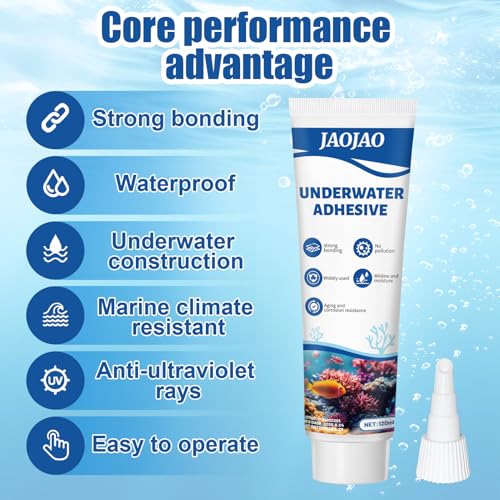 JAOJAO Aquarium Safe Silicone, Underwater Seal 100% Waterproof, Clear 120ml Transparent