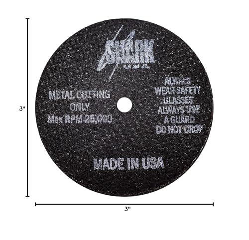  [AUSTRALIA] - Shark Industries PN-30-10 Die Grinder Cut-Off Wheels -10 Pack, 3-Inch x 1/32” x 1/4” Shark Type-1 Double-Reinforced Thin Wheels, 54 Grit, Maximum RPM 25,000 (10 Cutting Discs)