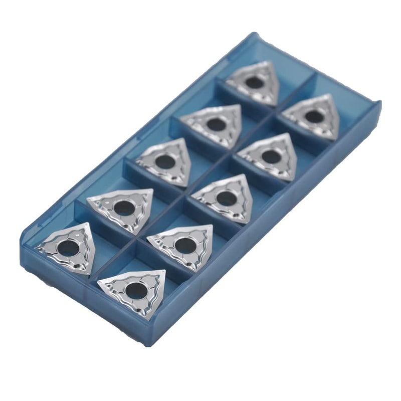 WNMG431 Wnmg080404 Carbide Turning Inserts for Aluminum, Polished Indexable Lathe Tools with LH Chipbreaker for Copper and Non-Ferrous Metal Machining, 10 Pcs WNMG080404 (WNMG431)