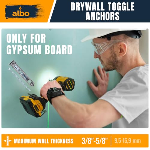 ALBO 10 Pack Metal Self-Drilling Drywall Toggle Anchors with Screws 10pcs EZ Self-Drilling Toggle Anchors