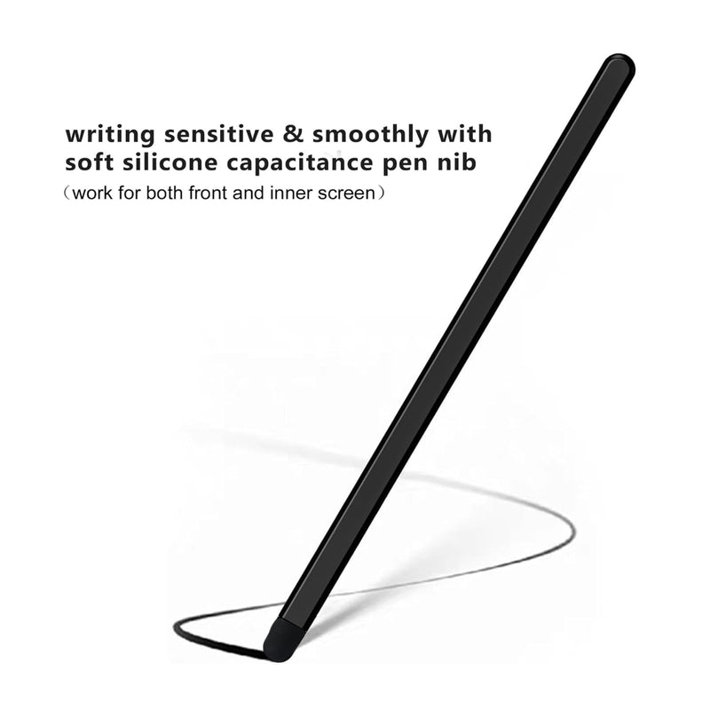 for Samsung Galaxy Z Fold 8 Ultra (Not for Fold 8) 7 6 5 Slim Stylus with Soft Nib, Capacitance Pen Holder with Double Side Strong Adhesive, Work for Both Out and Inner Screen, Black