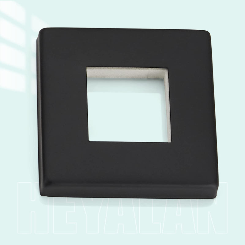 Heyalan Matte Black Shower Flange Cover 2.5 Inch Hand-held Shower Holder Flange Replacement Square Escutcheon Cover Plate 1 pc for Shower Wand Bracket Wall Cover for shower holder