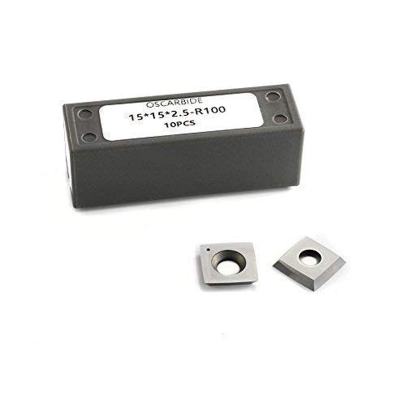 15x15x2.5mm OSCARBIDE Square Carbide Inserts R100, 10pcs for Planer Head | turning tools | Reduces tear-out | Smooth finish | Long life | High precision | Consistent cut | Wear-resistant