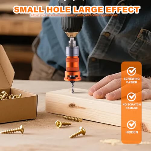 Countersink Drill Bit Set, 5 Wood Sizes with Adjustable Depth Stop 6