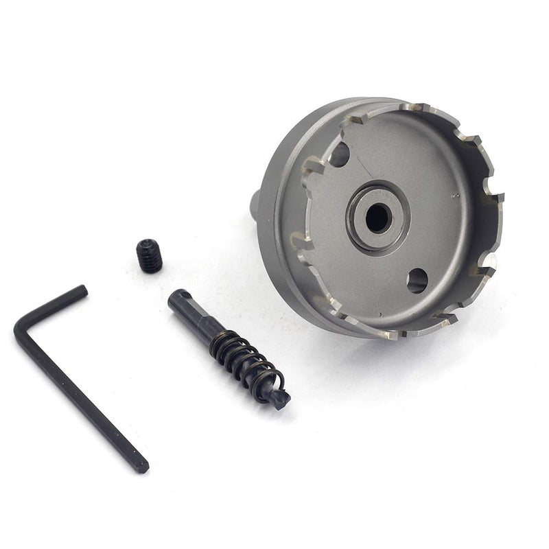 Hole Saw TCT JESTUOUS 2-1/8 Inch Cutting Diameter 3/16 Cutter Depth 3/8 Shank Dia Carbide Tipped Tooth Round Drill Bit Kit Cutter for Stainless Steel Metal Wood