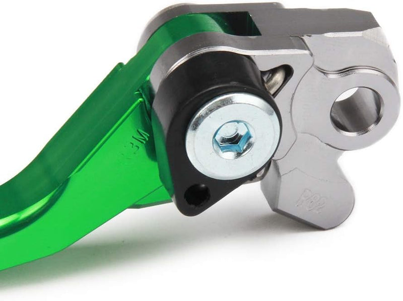 JFG RACING Dirt Bike Foldable Clutch Brake Levers,Clutch Lever Breakaway Levers for KX65 00-23/KX85 01-23/KX100 01-21/KX250 00-04/KX125 00-05/KX112 22-23/KX500 KX250F 2004 Green