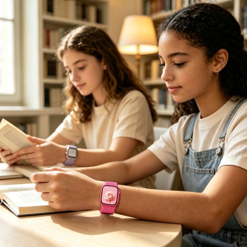 Stretchy Band Screen Protector Compatible with Apple Watch Bands Women men | Watch Band Case for iWatch Series 11/10 46/42mm,Series 9/8/7 45/41mm,Series 6/5/4/SE 44/40mm-Please Select The Correct Size Peach Pink/Lavender 42mm(S10/11)