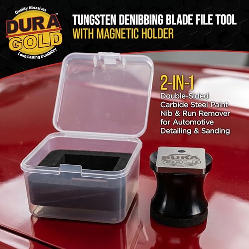 Dura-Gold Tungsten Denibbing Blade File Tool with Magnetic Holder - 2-in-1 Blade & Holder