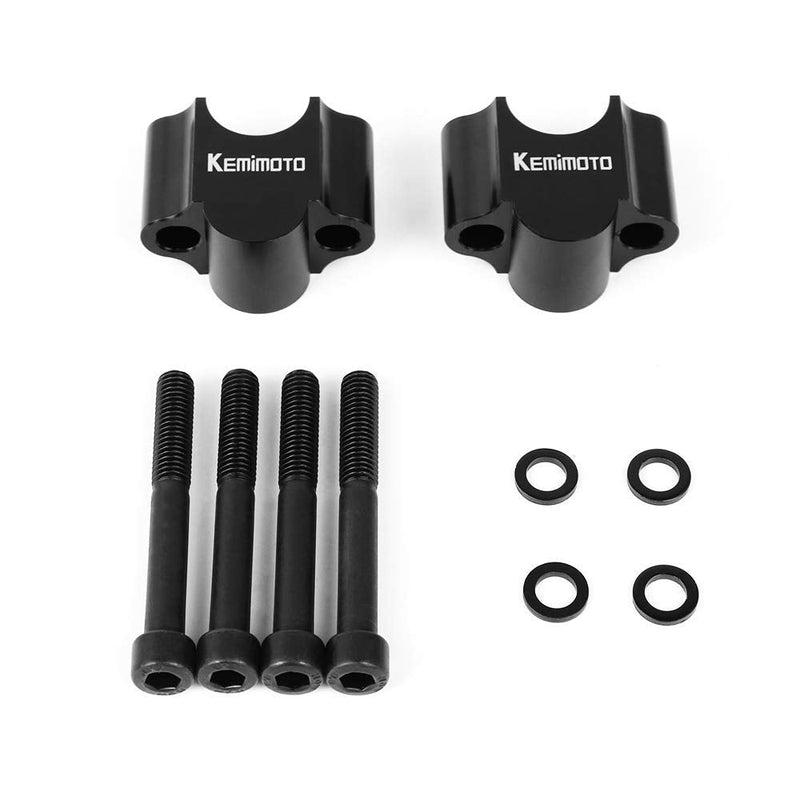 KEMIMOTO 7/8 Inch Motorcycle Handlebar Risers, Aluminum Alloy Motorcycle Risers, Compatible with Sportster Softail Dyna V-star Shadow, Universal Motorcycle Accessories 7/8" Black