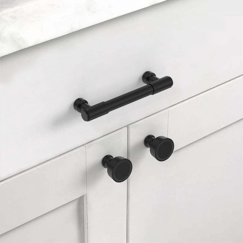 Asidrama 10 Pack 3 Inch(76mm) Matte Black Kitchen Cabinet Handles, Cabinet Pulls Kitchen Cabinet Hardware for Cupboard Drawer Pulls 3" Hole Center