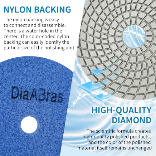 5 Inch Diamond Polishing Pads 13Pcs, 30-6000 Grit Stone Tile Sanding Pads 5-INCH