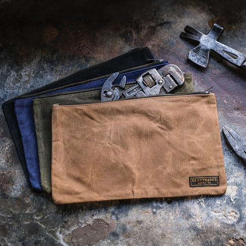 Readywares Zipper Pouch 4-Pack - Organize with Small Waxed Canvas Tool Bags