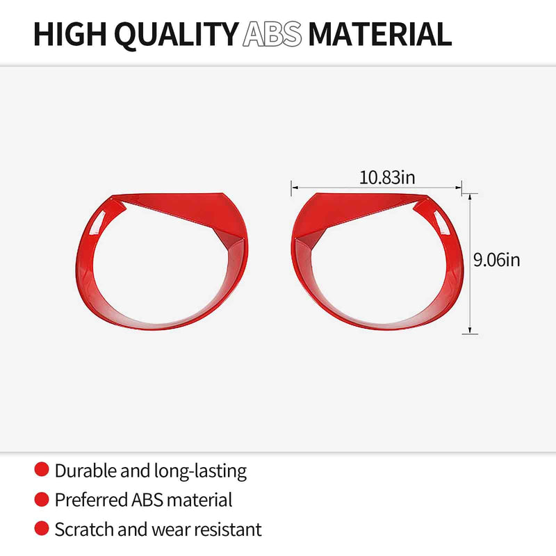 RT-TCZ for Renegade Front Light Cover Trim, Headlight Angry Eyes Bezels for Jeep Renegade 2016 2017 2018 Red Exterior Accessories 2pcs