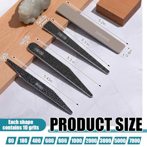 Lasnten 131 Pcs Sanding Sticks Set 360 Degree Rotating Holder 40 Polishing Sticks 30 Sanding Twigs 60 Double Side Slanted Twigs for Plastic Models Jewelry Woodworking Hobby Arts Crafts (Fashionable) Fashionable