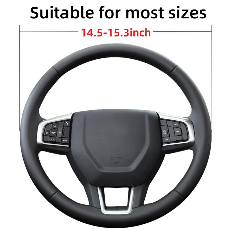  [AUSTRALIA] - Leather Steering Wheel Cover for RS with a Rubber Inner Ring fit for 14-15 Inch Compatible with RS Camaro Malibu Cruze Impala (RS-W) RS-W