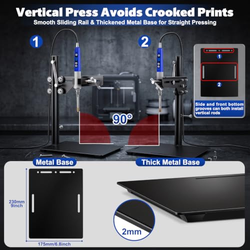Vertical Heat Set Insert Tool with 80W Soldering Iron for 3D Printing