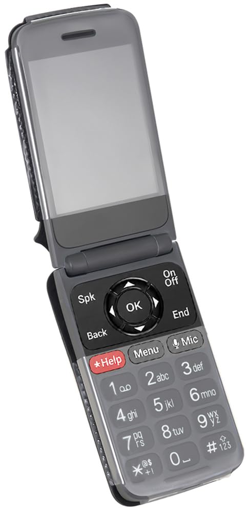 Nakedcellphone Fitted Series for Lively Jitterbug Flip 3 Phone Case - Black | Vegan Leather, Form-Fit Cover, with Screen Protection, Keypad Guard, Rotating Metal Belt Clip, For Jitterbug Flip3 (2026)