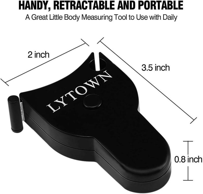 Automatic Telescopic Tape Measure, Body Measure Tape 60 inch (150cm), Self-Tightening Retractable Measuring Tape for Body Accurate Way to Track Weight Loss Muscle Gain by One Hand, 4 Piece Black+Black