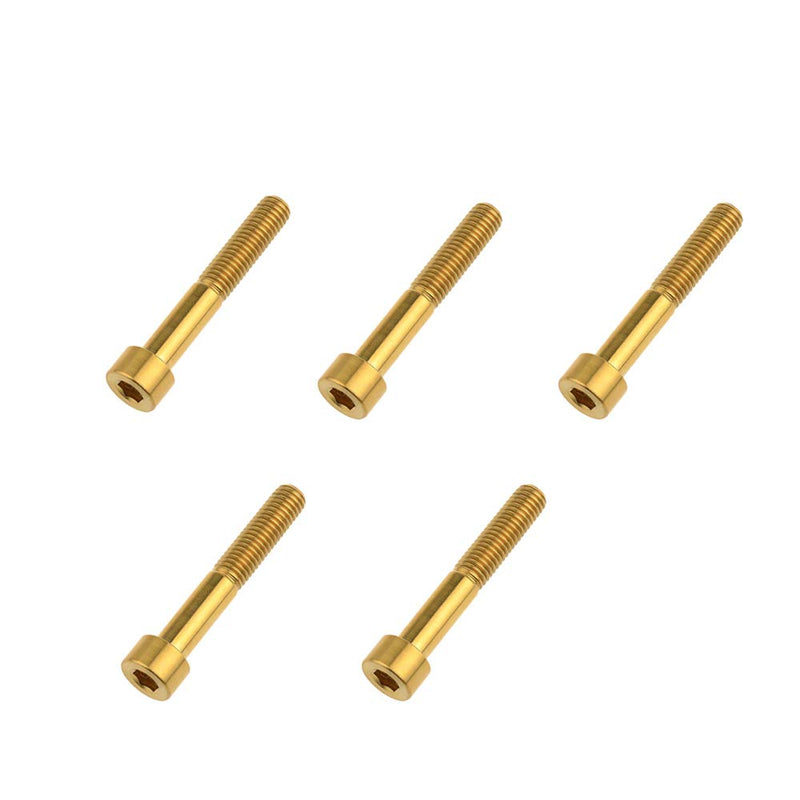 Titanium Bolt DIN912 M8x15 20 25 30 35 40 45 50 60 70mm Square Head Hex Socket Screws Pitch 1.25mm Pack of 5 (M8x50mm, Gold) M8x50mm