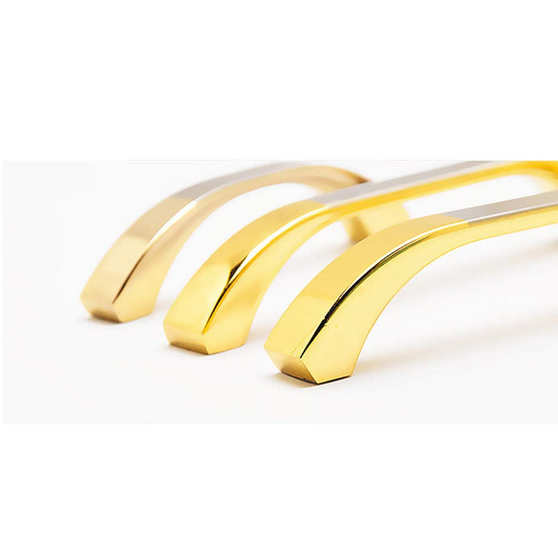 Gold and Silver Cabinet Handles 10 Pack Kitchen Cabinet Pulls 2-1/2" Hole Centers Euro Style Drawer Hardware 2-1/2 in Hole Spacing (Pack of 10) Gold ang Silver