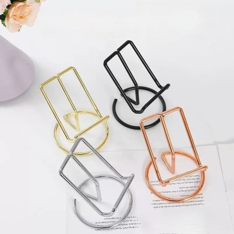 Portable, Adjustable Tablet Stand Base; Metal Reclining Desktop Phone Holder; Ideal for Bedroom Desks (Rose Gold) rose gold