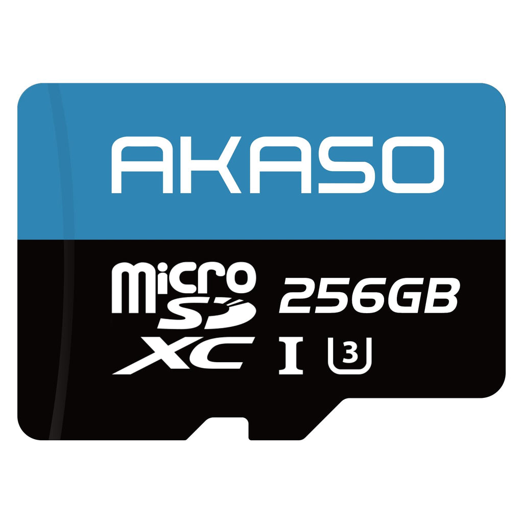 AKASO 256GB microSDXC U3 Memory Card - Up to 100MB/s, UHS-I C10, U3, Full HD, 4K UHD, MicroSD Card