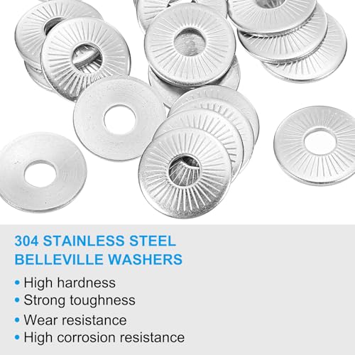 PATIKIL 304 Stainless Steel Flat Washers, 100Pcs M5x16mm Belleville Spring 100