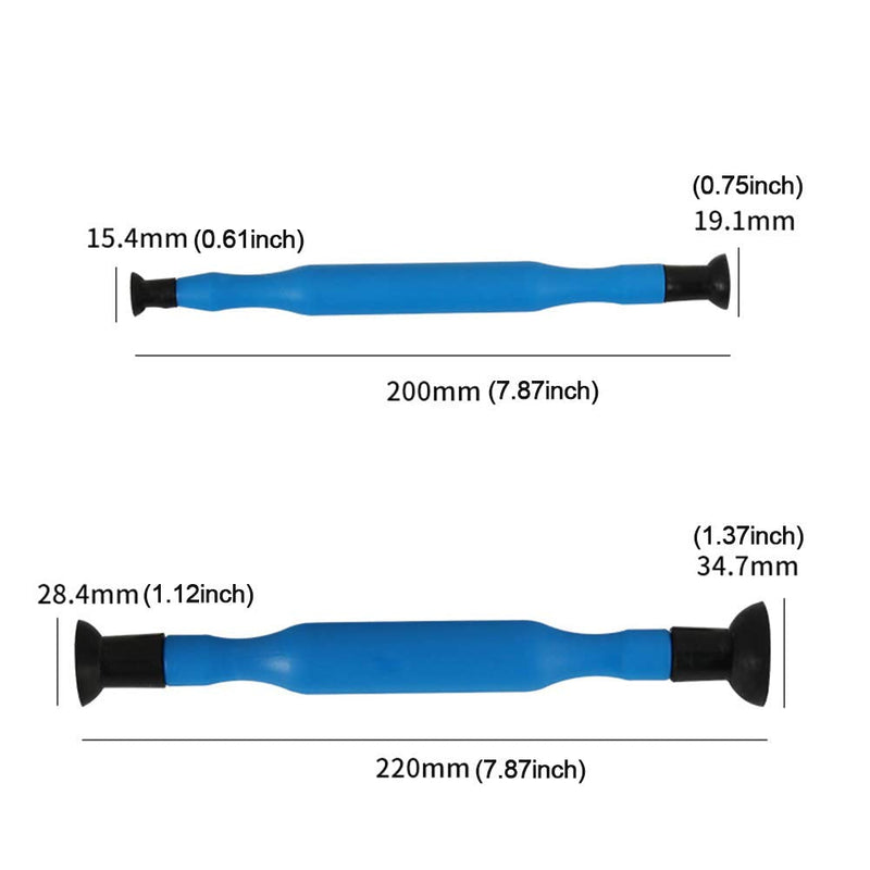 2pcs Double Ended Valve Hand Lapping Grinding Tool Kit, Manual Grinding Stick with Sucker Cups Cylinder Valve Lapping Stick for Vehicle Oil Systems Maintenance and Repair(Color:Blue) blue
