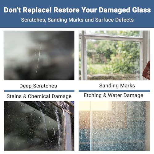 GLASS POLISH DIY Glass Scratch Removal Deluxe Kit 2" & 3" - Effective Glass Polishing with Drill or Polisher, Repairs Deep Scratches, Removes Surface Damage and Restores Original Clarity & Shine 2 & 3 inch (12 Abrasives)