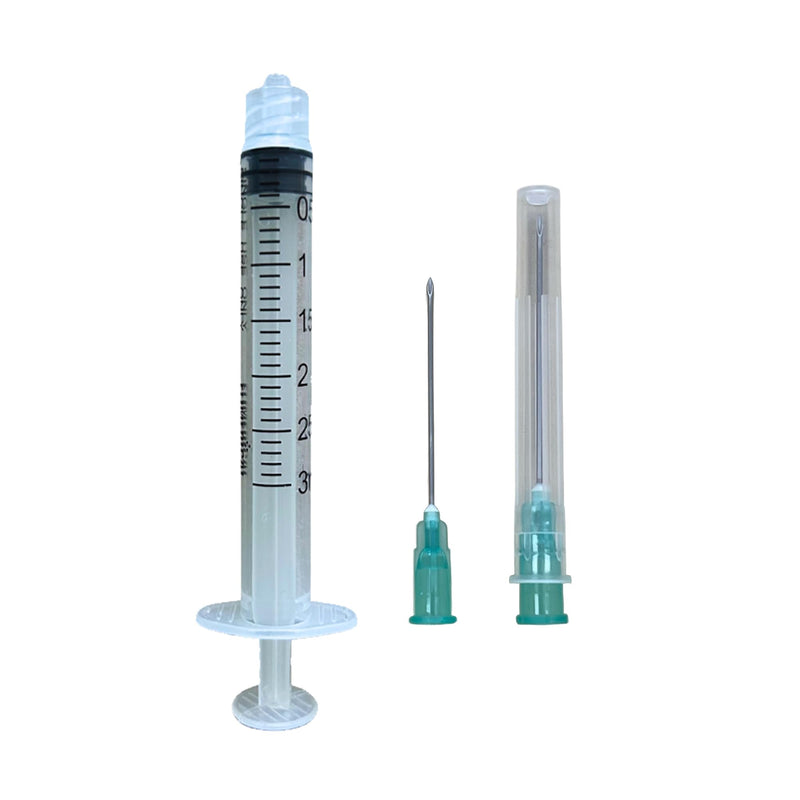Elimedical Veterinary Syringe with Needle, Luer Lock 3cc (3ml), 21G x 1 1/2 inch (38mm), Individually Sealed, 100 per box, 03LT2138