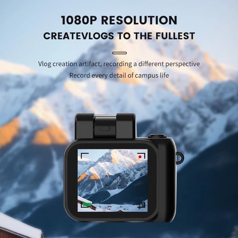 Mini Shot V340 | Mini Digital Camera | LCD Screen | 128GB SD Card | HD 1080P | Storage Case | Retro Small Pocket Cam | Rechargeable | Thumb Keychain Camera | Camcorder | Kids Adults | Gift
