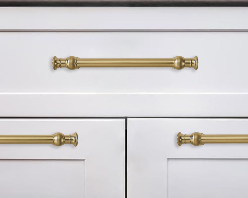 2 Pack 12 Inch Hole Center Brushed Brass Cabinet Pulls-Heavy Duty Solid Cabinet Handles Suitable for Cabinets, Dressers, Kitchens and Bathroom cabinets 2-Pack