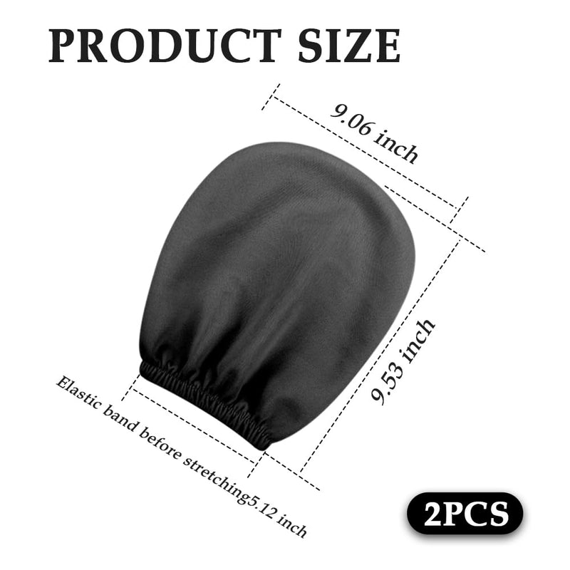 2PCS Car Headrest Cover,Stretchy Fabric Car Seat Headrest Cover for Protect & Avoid Scratches,Removable Head Rest Covers for Car Seat Suitable for Most Car Headrest Accessories (Black) Black