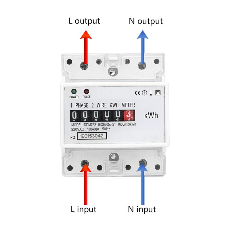 Single Phase Two Wire Energy Meter 4P LED Din Rail Electricity Power Voltmeter Ammeter Voltage Amp Kwh Meter Multimeter